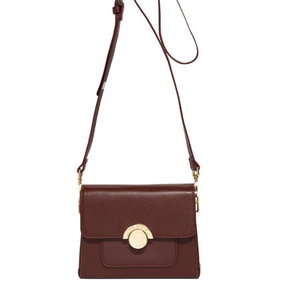 Ted Baker Leaha Mini Leather Shoulder Bag, Oxblood